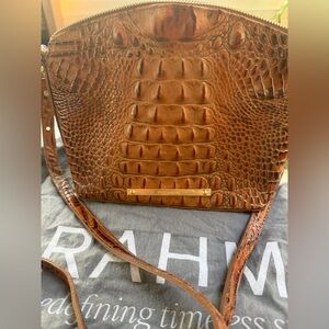 BRAHMIN Duxubury Hand Bag- Brown- croc embossed leather